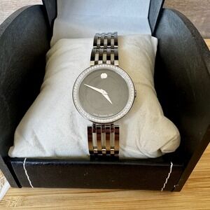 Movado Esperanza Diamond Bezel‎ Women's Watch Steel Bracelet Swiss Retails ~$2k